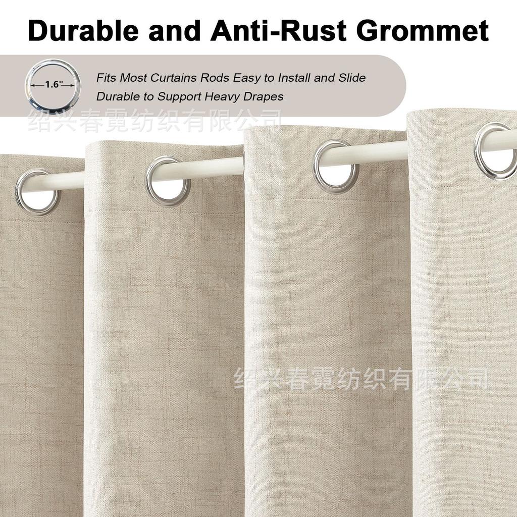 Natural Linen Full Blackout Curtain Indoor And Outdoor Partition Waterproof, Temperature Insulation And Noise Reduction Curtain Fabric