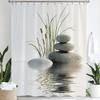 Modern Minimalist Zen Stone, Flower Style Shower Curtain,Polyester Fabric Washable Bathroom Curtains,Home Decoration With Hooks