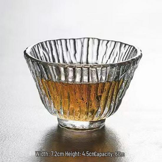 Japanese Crystal Glass Kung Fu Tea Cup with Gold Painting - Small Tasting Bowl
