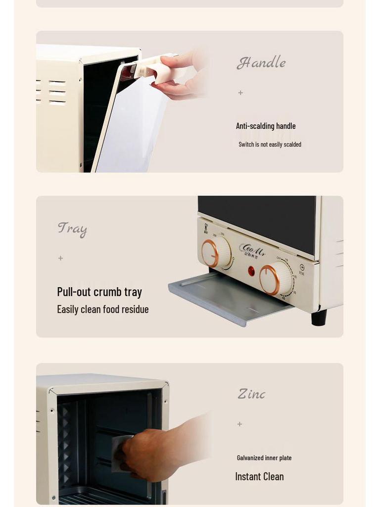 15L Large Capacity Multifunctional Electric Countertop Oven for Baking