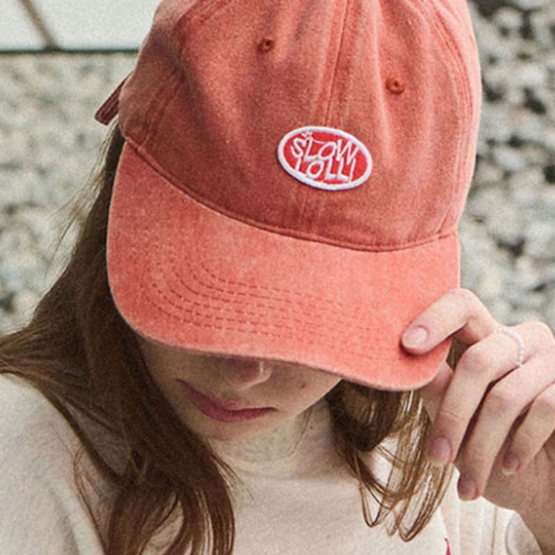 

slowlolli Logo embroidery ball cap - Brick orange Brick Orange_Free