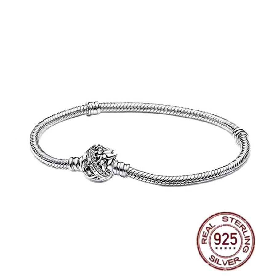 Best-selling 925 Sterling Silver Heart-shaped Crown Snake Bone Chain, Perfect for the Original DlY Bracelet! Ladies' Birthday Fa
