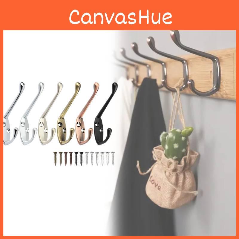 Modern Zinc Alloy Double Coat Hook For Bathroom And Closet Storage