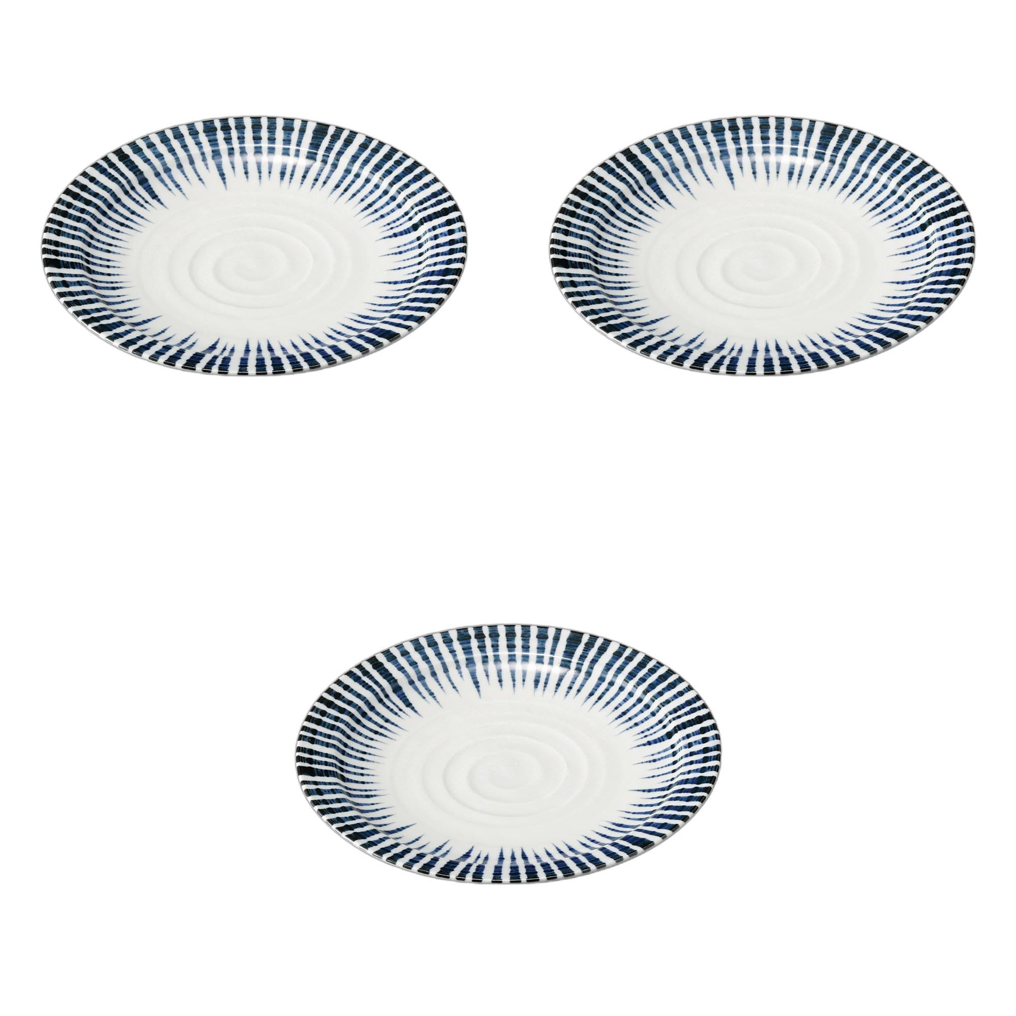 

Set of 3 Sendan Tokusa Rim Plates x Large Ceramic Plates by Setomonohonpo 8.0 [25.6 3cm]