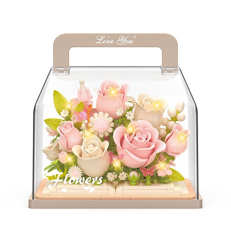 Eternal Flower Plant Series Building Blocks Model Kit  Plant Assembly Toy For Creative Craft