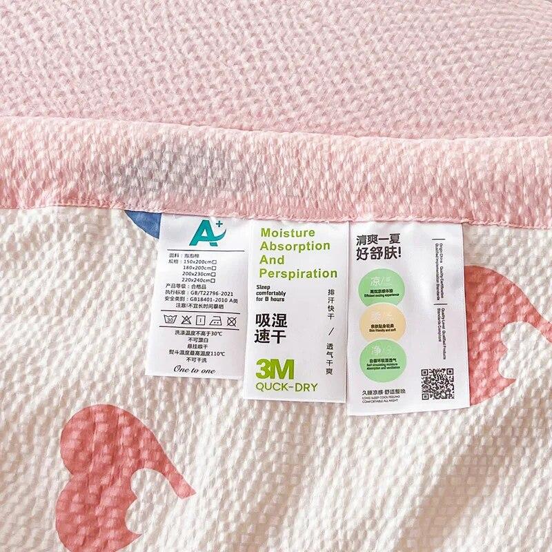 Cute Cartoon Printed Thin Blanket Summer Cooling Air Condition Quilt Single Double Bed Household Lightweight Comforter Bedspread