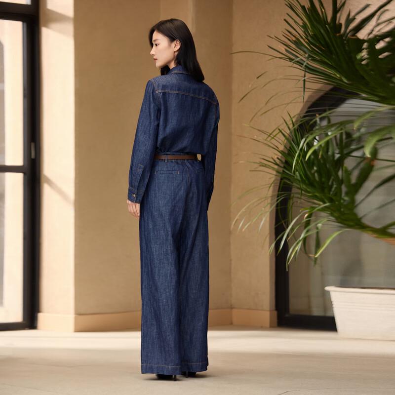 ELLASSAY Women's Retro Distressed Denim Button-Up Shirt