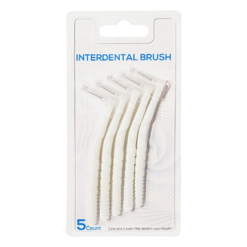 L-Shaped Interdental Brush Dental Brace Toothbrush Angled Head Tooth Pick Floss Stick Dental Floss Brush orals Cleaning белый