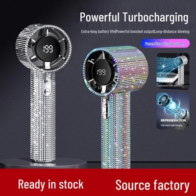 S5 Diamond Style Handheld Fan with Digital Display, 199 Speed Settings, and Long Battery Life