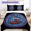Glass Dinosaur Cityscape Pattern Bedding,Quilt Set Quilt Cover Pillowcase Home Birthday Gift (1 * Duvet Cover + 2 * Pillowcase, Without Core)