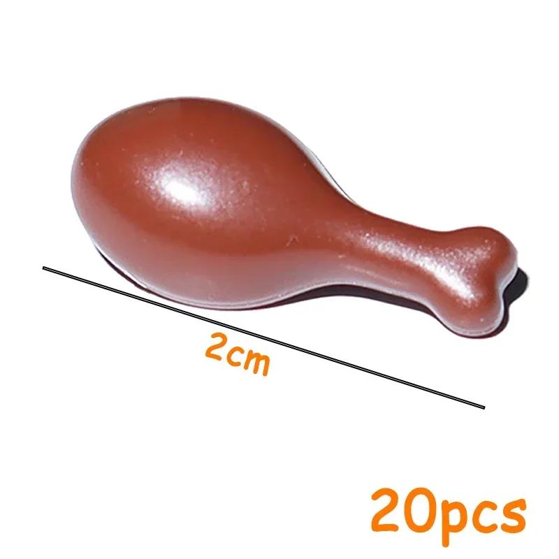 Non-Toxic Moc Food Accessories Fish Egg Bread Pizza Chocolate Fruit Carrot Hamburger Chips Chicken Bottle Bricks Building Blocks Toys