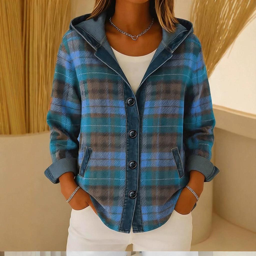 3D Digital Print Women's Hooded Cardigan Sweater - European Size, Autumn/Winter 2026 Collection