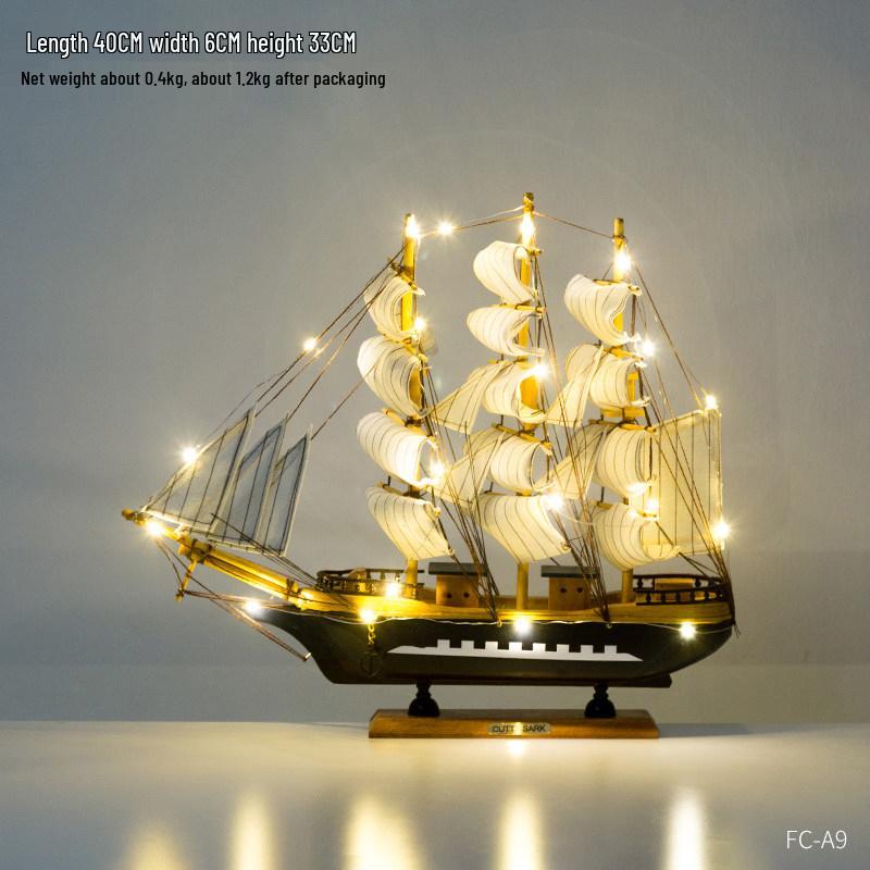 Smooth Sailing Boat Model: Desktop & Bookshelf Ornament for Home Decor
