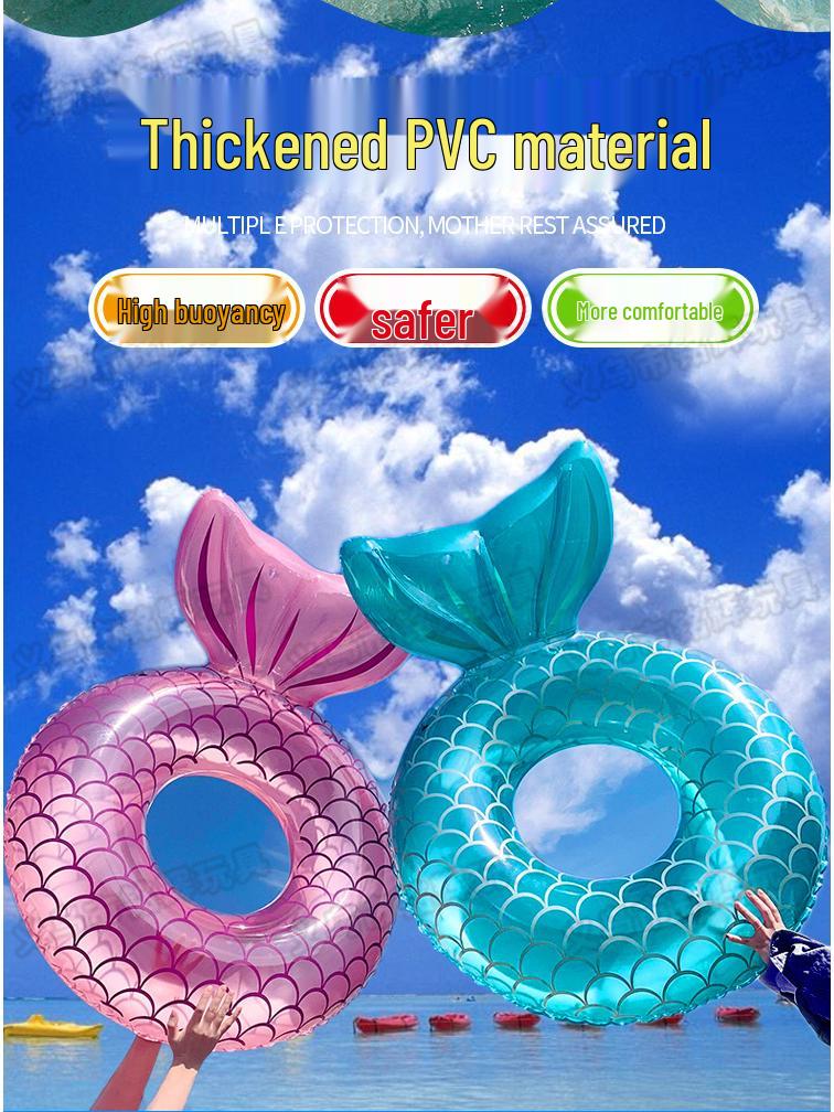 Inflatable Adult Mermaid Tail Swim Ring & Floating Water Chair