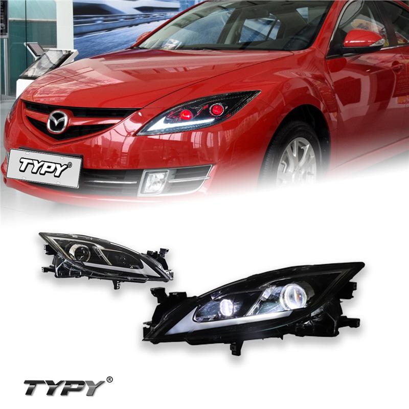 Compatible 09-16 Mazda RUIYI LED Devil Eye Projector Headlight with Flowing Turn Signal