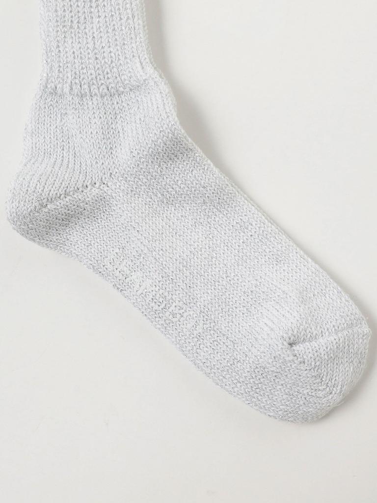 Beams Boy Glitter Ribbed Crew Socks, New Kids' White x Silver, One Size, 13430207629