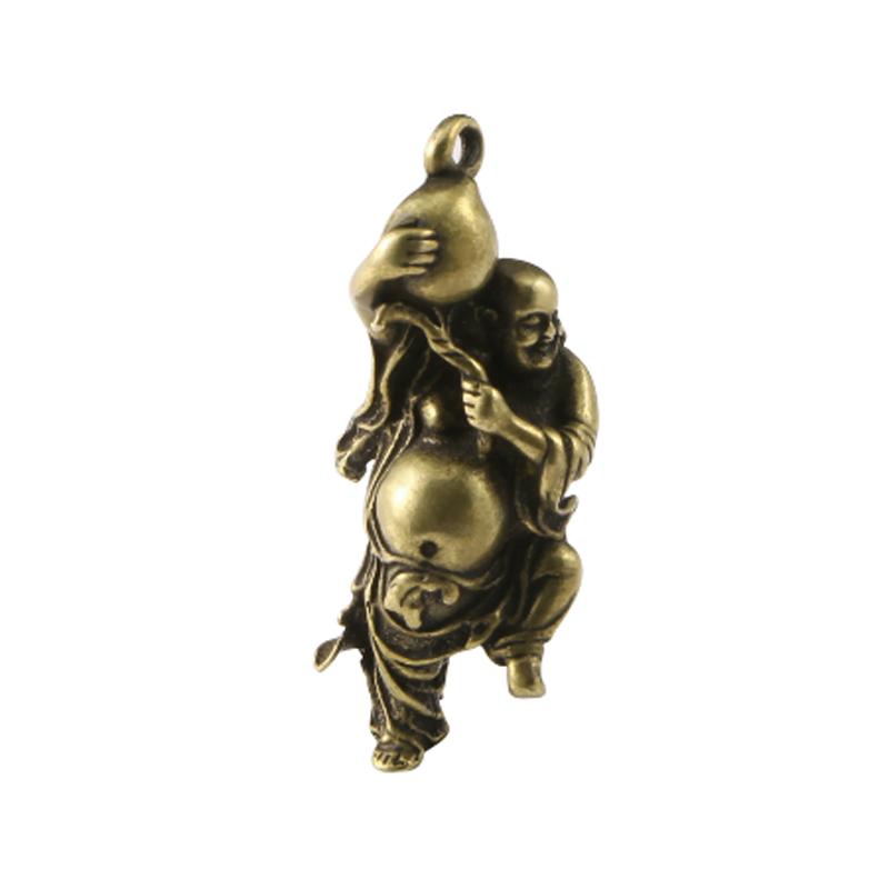 Chinese old tibet brass Carved Buddha lucky Amulets Necklaces Pendants