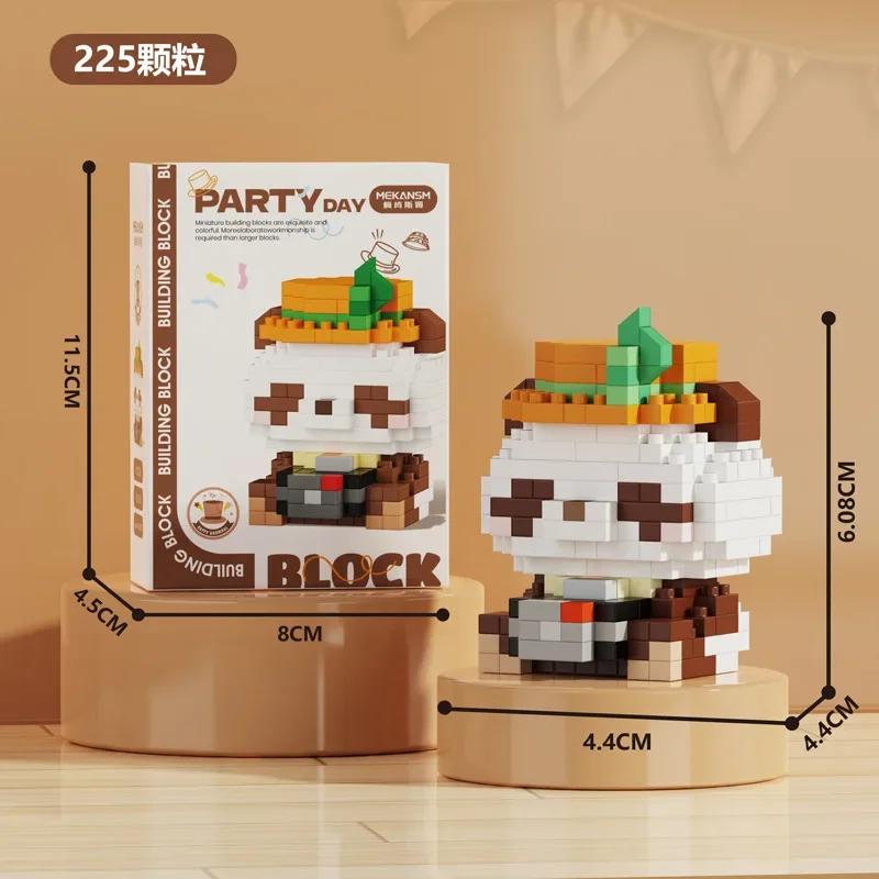 New cartoon building blocks cute pandas flowers, menglan dolls puzzle building blocks Table ornaments boys girls birthday gifts