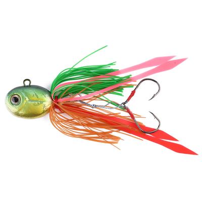 Dark Green Fishing Lures Squid Head With Silicone Skirt Saltwater Fishing Hooks (Dark Green)