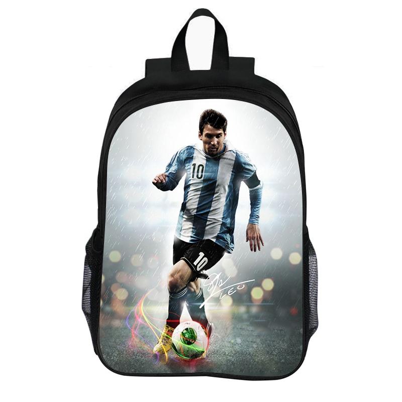 Zaino Scolastico M-Messi Stella del Calcio Rucksack Zainetto per Bambino Zaino Moda Zaino Sportivo Calcio Regalo per Bambini