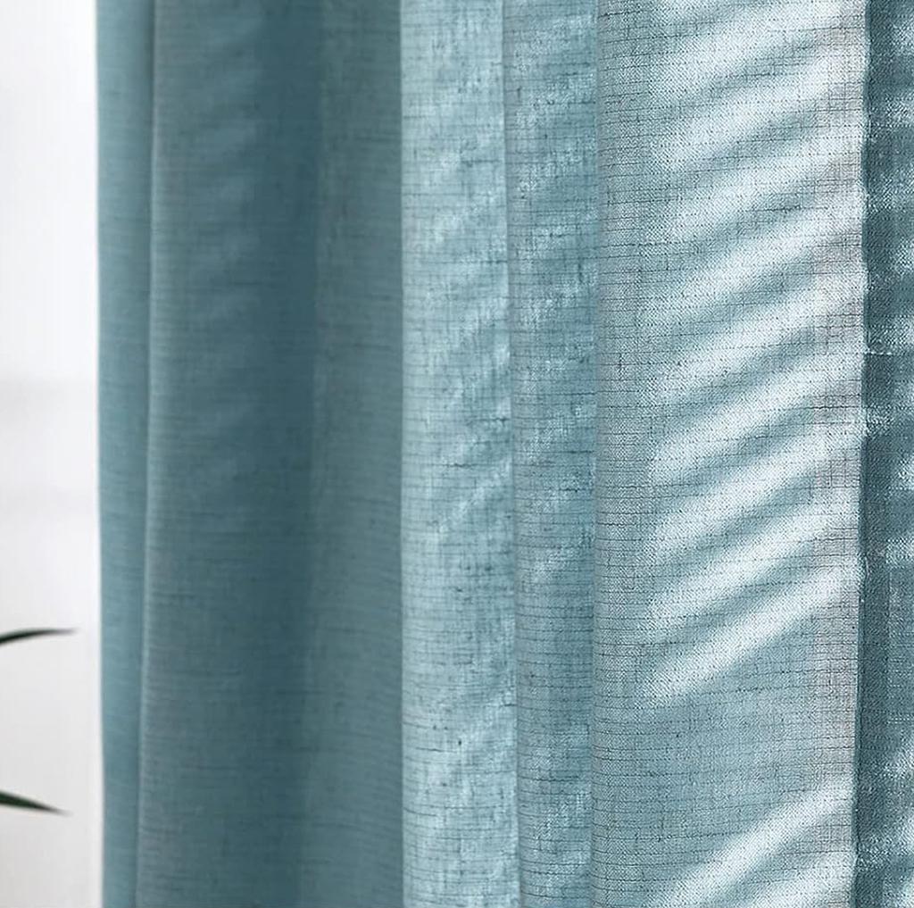 Solid-Color Translucent Curtains, Suitable for Living Rooms, Bedrooms, Dining Rooms, Balconies, Offices, Farmhouses, Machine Washable, Grommet Top