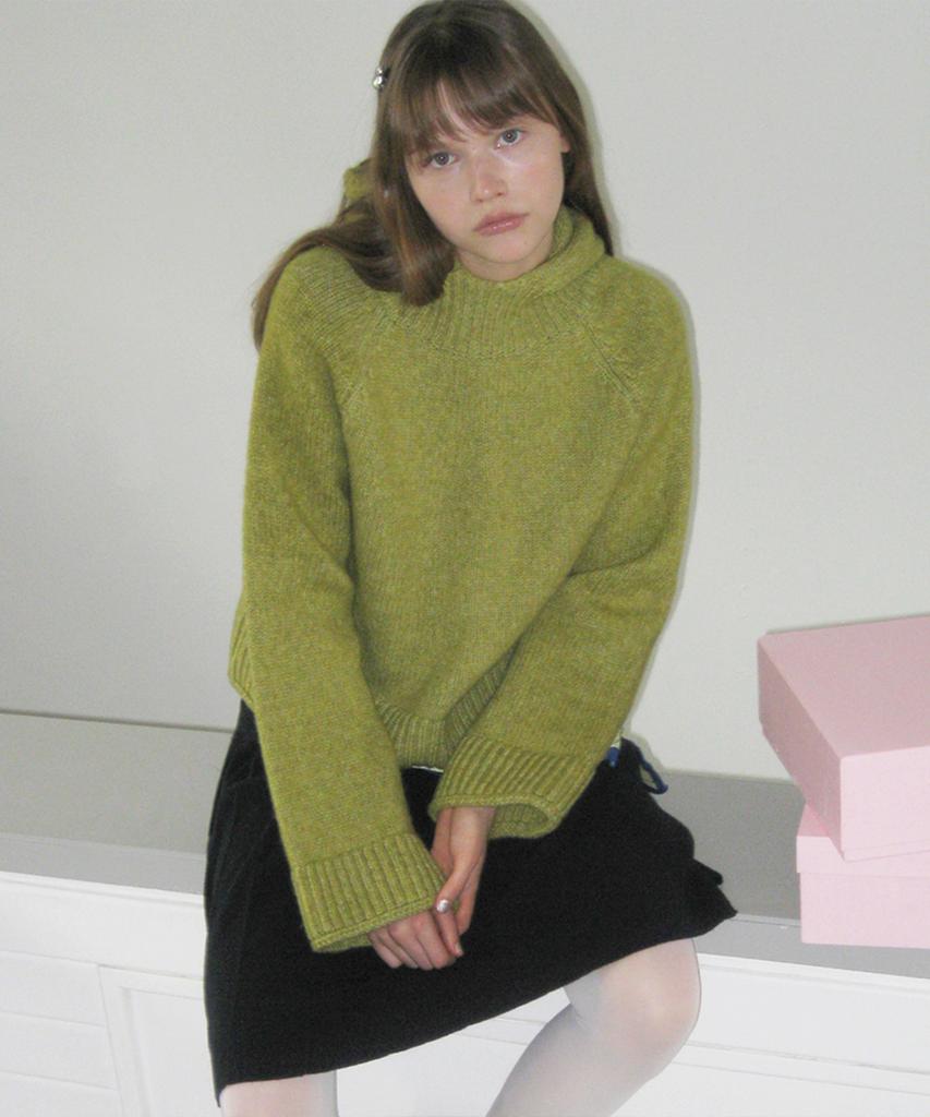 SINOON Wool Blend Hoodie Knit (Olive)