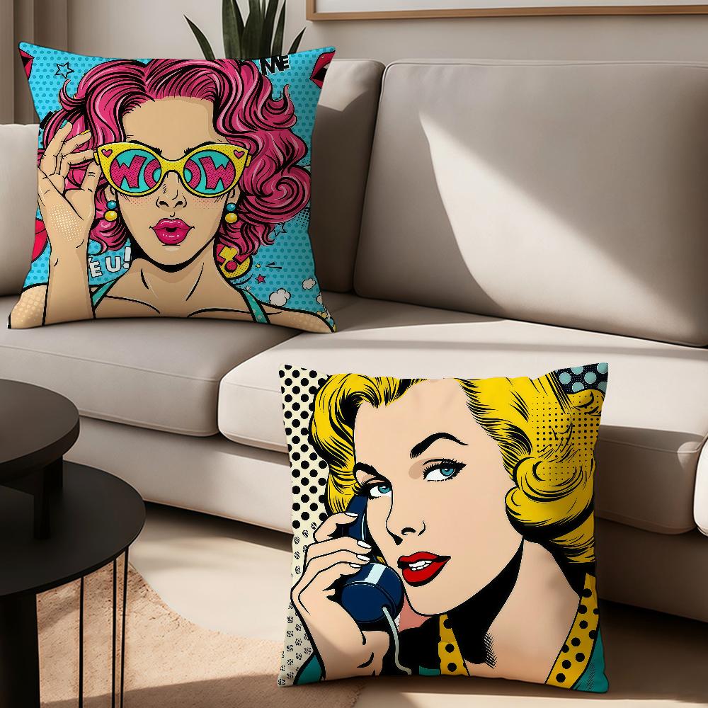 Fashion Pop Comic Portrait Pillow Case Office Cushions Suitable For Sofa Car Bedroom Decorative Cushion Cover