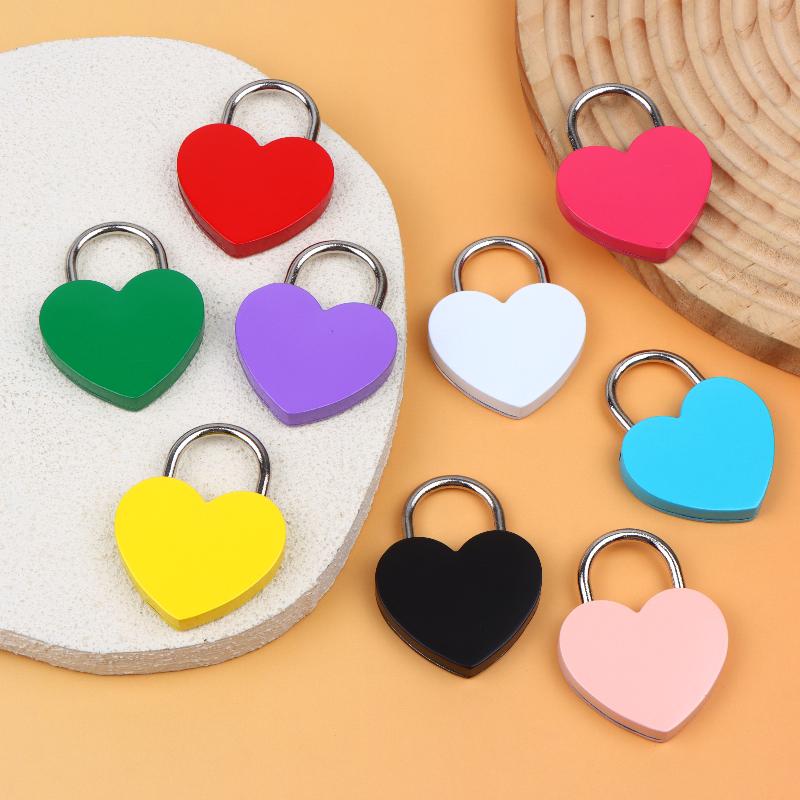 45*59*8Mm Heart Shaped Padlock With Matching Keys Romantic Metal Love Locks For Travel Wedding Gift Diary Bag Luggage Decor