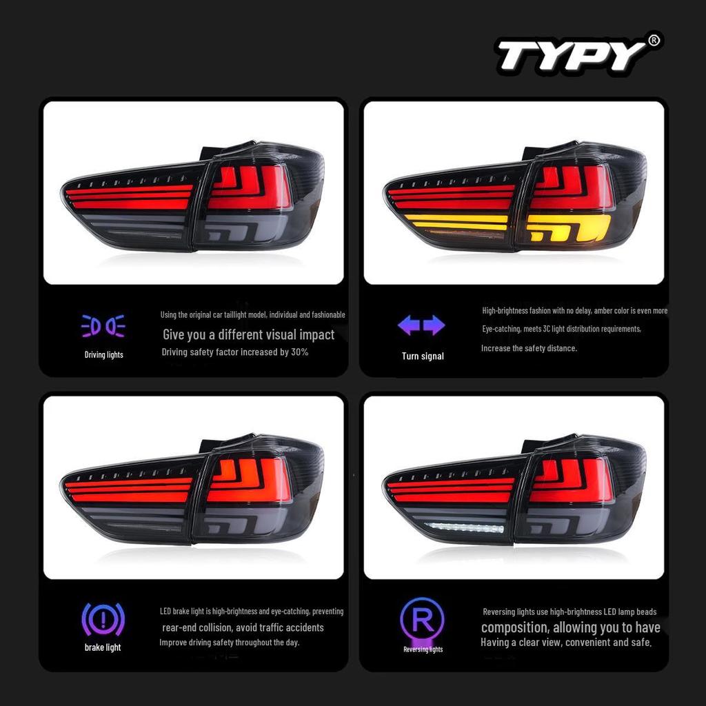 LED Taillight Assembly with Flowing Turn Signal for 2009-2015 Toyota Wish