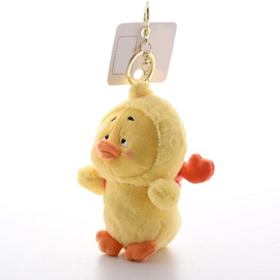 Worried Duck Plush Keychain Cute Stuffed Animal with Random Accessory Soft Bag Charm & Car Decoration Gift for Kids Adults