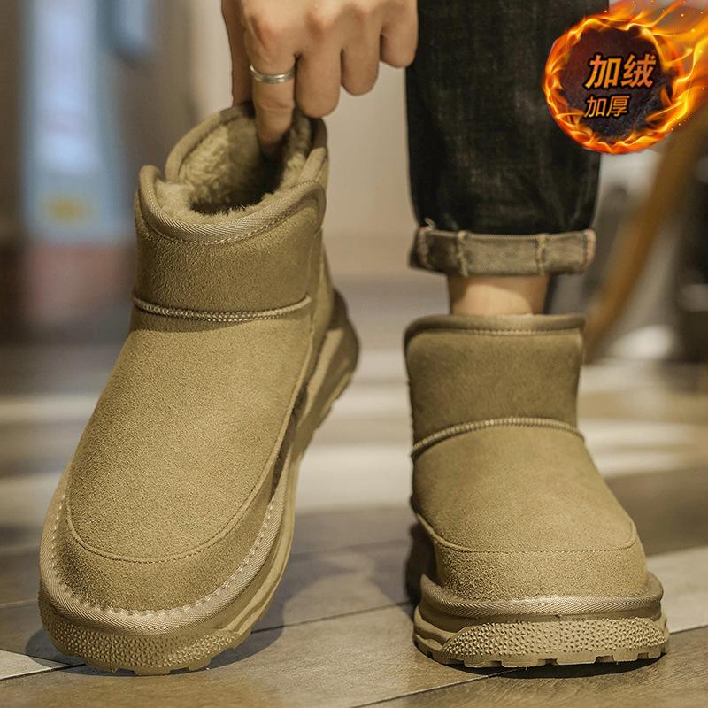 Snow boots winter velvet warm large cotton shoes integrated waterproof, non-slip and cold-proof bread cotton boots