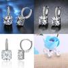 Elegant Silver Color Square Ethnic Crystal Dangle Earrings For Fashionable Women