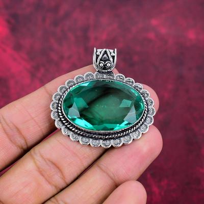 Indicolite Gemstone Pendant, 925 Solid Sterling Silver Pendant, Handmade Antique Jewelry, Gift For Mother Day