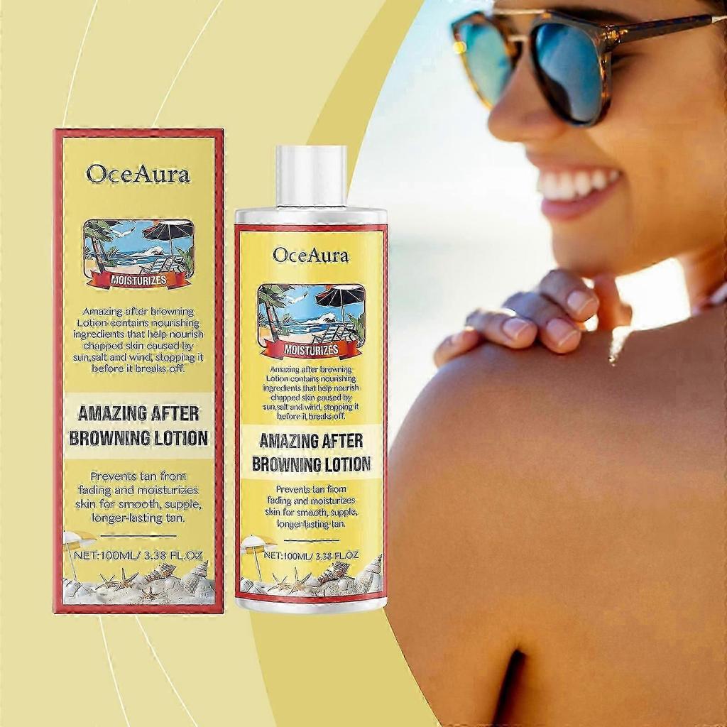 OceAura Anti-tanning Body Care Lotion Helps with Sun Protection and Evens Out Skin Tone On the Beach In Summer