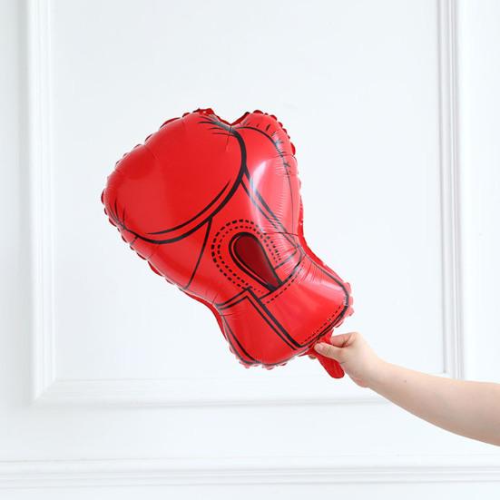 10 Pcs Boxing Gloves Balloons Inflatable Aluminum Foil Boxing Glove Balloons Sports Theme Party Decor for Birthday Wrestling Events