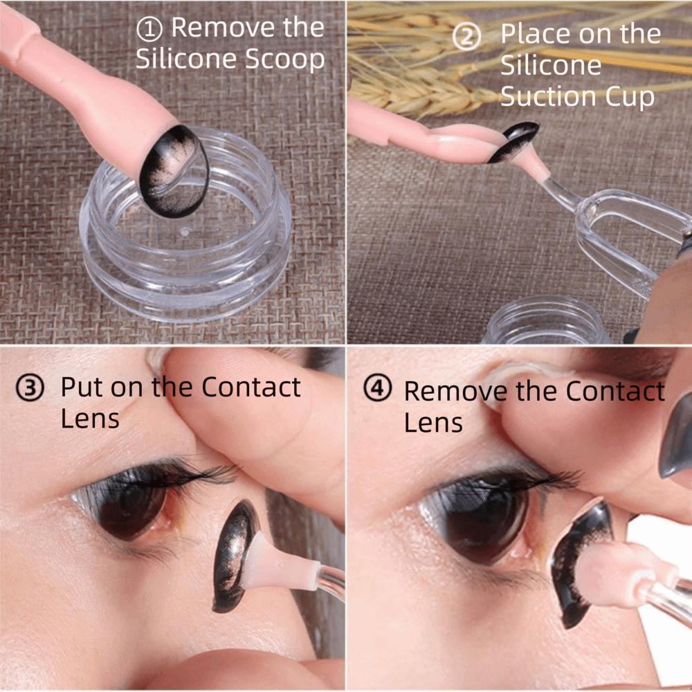 Plastic Soft Tip Contact Lens Remove Tweezers Lens Wearing Tools Kit  Lens Accessories
