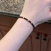 Women Chinese Style Beaded Bracelet Imitation Garnet Jewelry Handmade Red Stone Gift for Daily Accessory