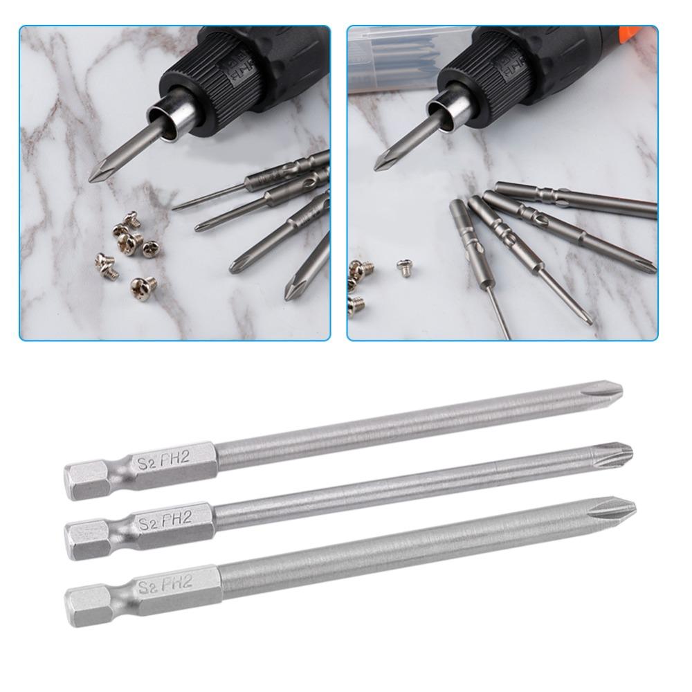 10pcs Magnetic Magnetic Screwdriver Bits 100mm Long Hex Shank Screwdriver Bits For Electric Drills