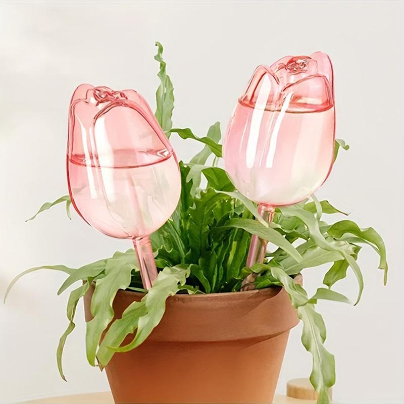 Plant Watering Globes Automatic Spikes Decorative Tulip Shaped Glass For Watering Auto Planter Insert Stakes Irrigation