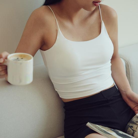 Skinny Five Codzienna Czapka z Bawełny Modalowej Wbudowany Top Bez Pleców Koszulka Bez Rękawów GRATIS, XL (Czarny biały)