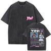 Singer Tini Stoessel Futtura Tour Vintage Washed Graphic T Shirts Unisex Women Gothic Fashion Oversized Tshirt Yk Streetwear