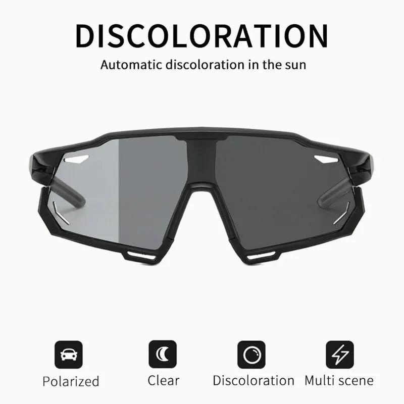 Photochromic Sports Glasses Men Woman Polarized Bike Eyewear for Mountain Cycling UV400 Sunglasses Bicycle Road Óculos Ciclismo