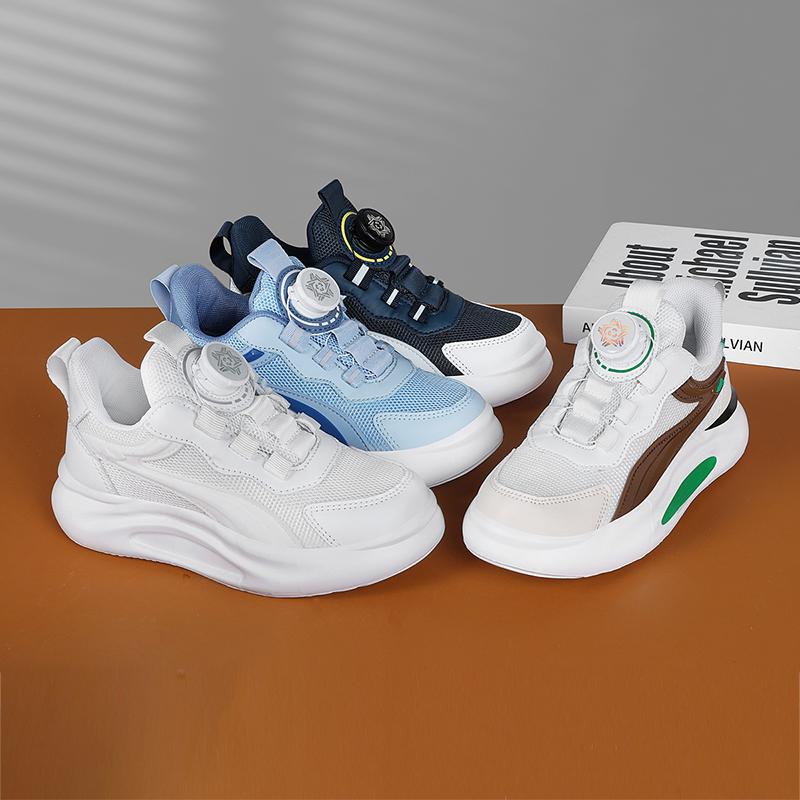 

Детская мода, низкие дышащие туфли для скейтбординга, детская спортивная обувь для бега с вращающимися пуговицами, удобные кроссовки для спортзала для мальчиков и девочек