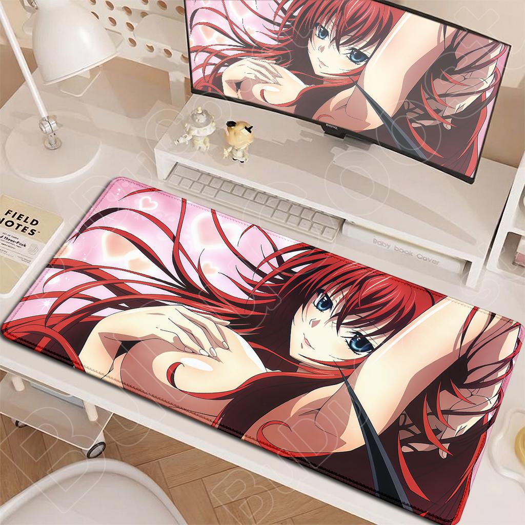 90x40cm Středoškolské DxD Kancelářská Podložka pod Počítačovou Klávesnici s Uzamykatelnou Hranou Kawaii Anime Dívky Rias Gremory Podložka pod Myš XXL Podložka pod Notebook pro Hráče