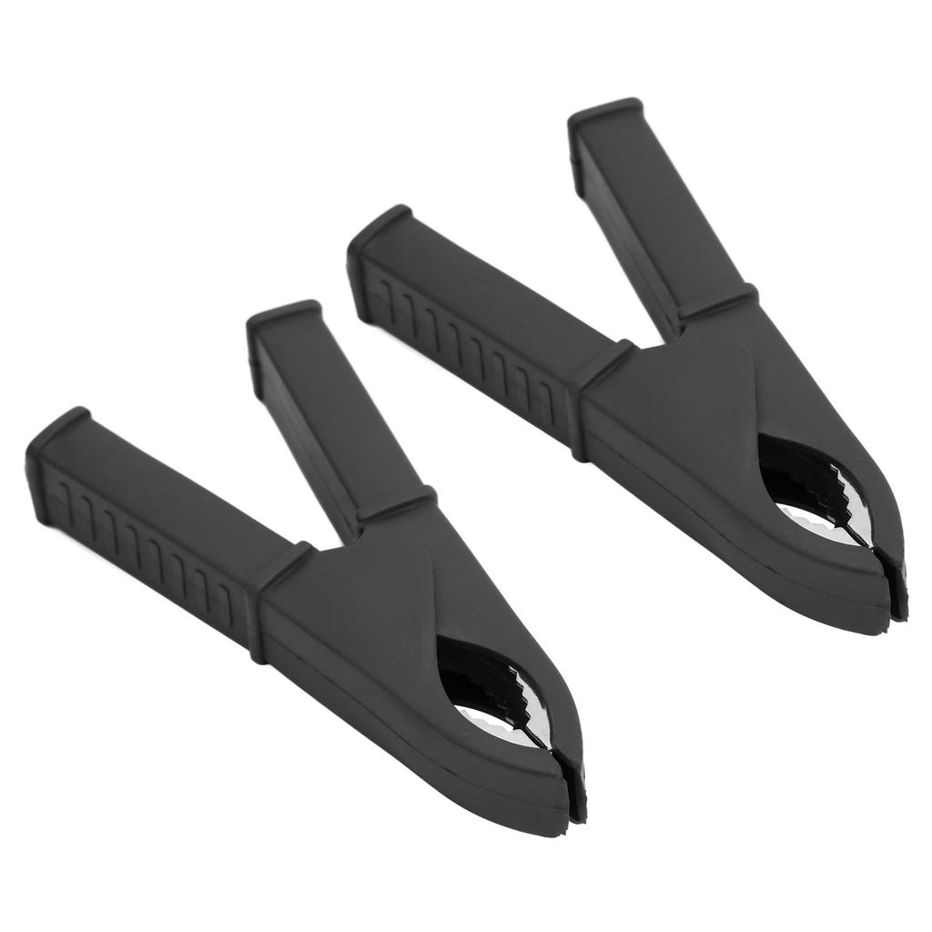 2 Pcs Insulated Clip 100mm All Copper Battery Electrical Test Insulation Clip Spring Clip Alligator ClipBlack