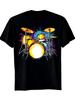 Abstract Art Drums Musician Music Band Throne Noose T-Shirt 8 Retro Casual Short-Sleeve T-Shirt with