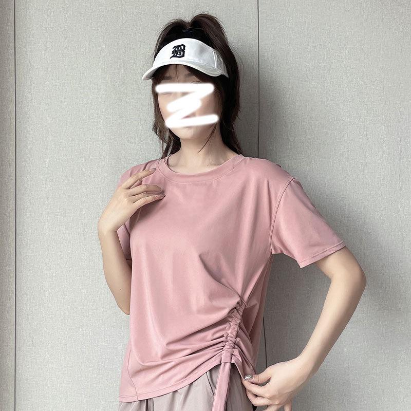 

Женский быстросохнущий летний набор для йоги: Свободные брюки и футболка для бега и спортзала XL