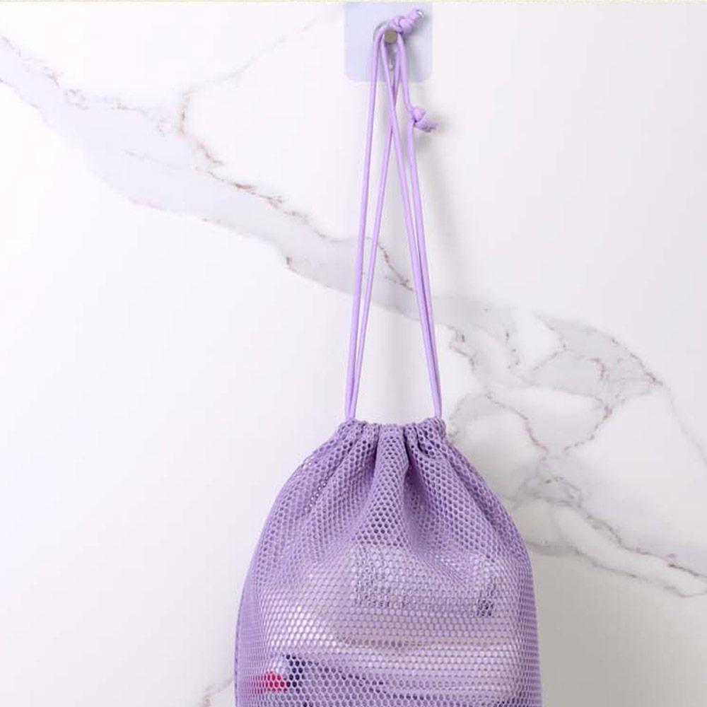 Fashion Mesh Drawstring Cosmetic Bag Portable Travel Storage Bag Large Capacity Transparent Lazy Bathroom Toiletries Bag