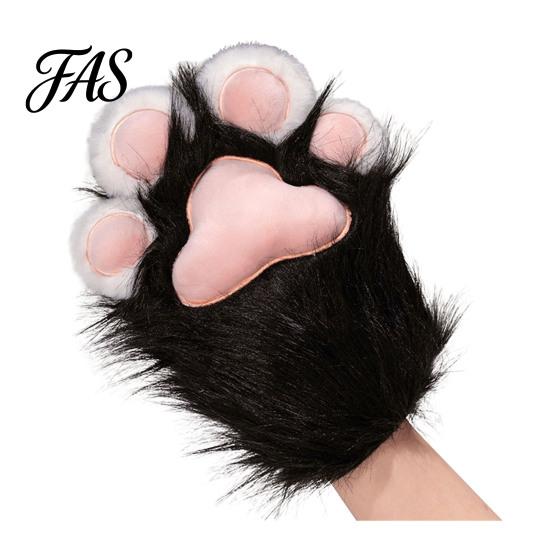 Flauschige Pfotenhandschuhe 1 Stück Tierhandschuh Stiefel Plüsch Pelzig Schuh Niedliche Katze Cosplay Zubehör für Kostümpartys Thema Weich