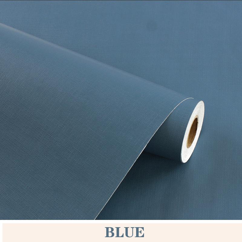 Pure Color Wallpaper PVC Waterproof Moisture-proof Self-adhesive Color of Macaron Wallsticker Furniture Renovation